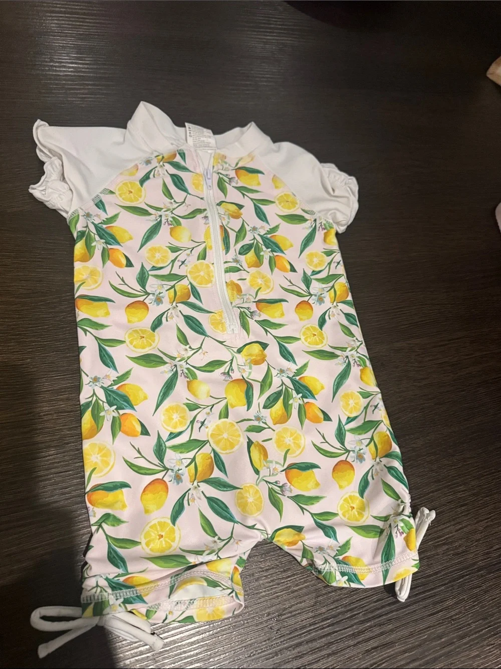 Snapper Rock White One-Piece Swimsuit with Yellow Lemon Print